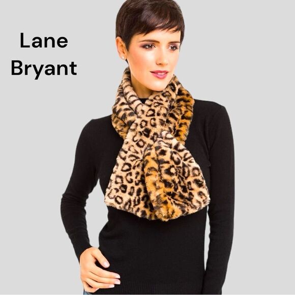 Lane Bryant adorable cheetah print faux fur scarf! New - Picture 1 of 10